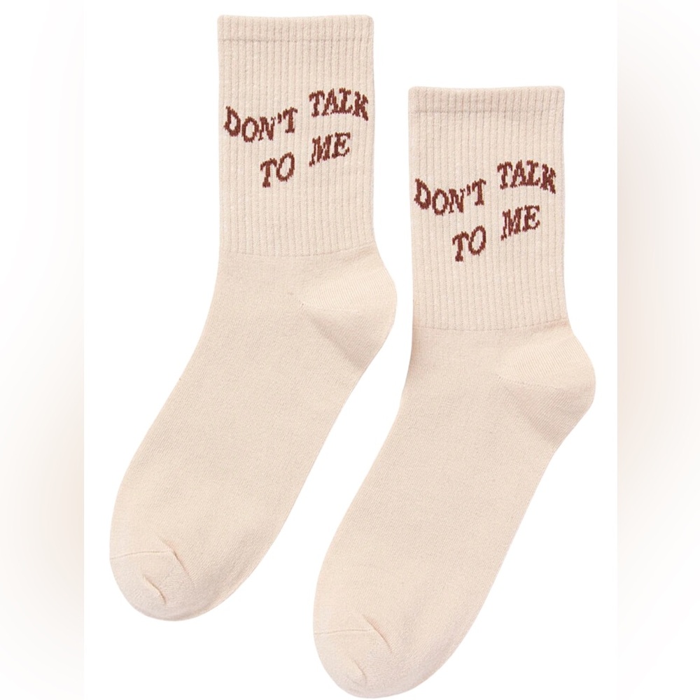 •No Talking• Graphic Crew Socks - Picture 2 of 2